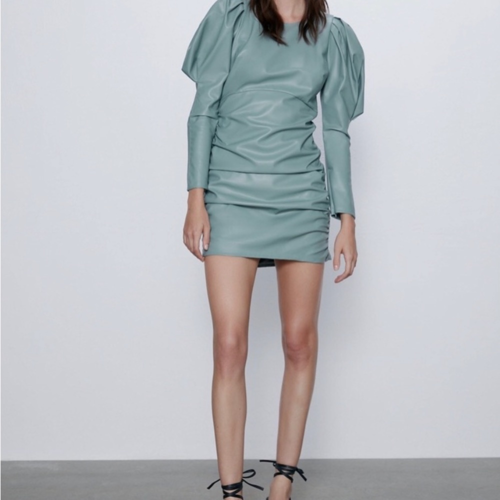 Zara Faux Leather Mini Dress